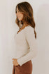 Lace Trim Button Henley Lettuce Edge Ribbed Top